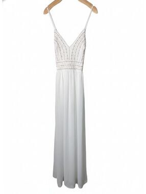 Lulus White Maxi Embellished Spaghetti Strap Maxi Dress Womens Size Small Boho
